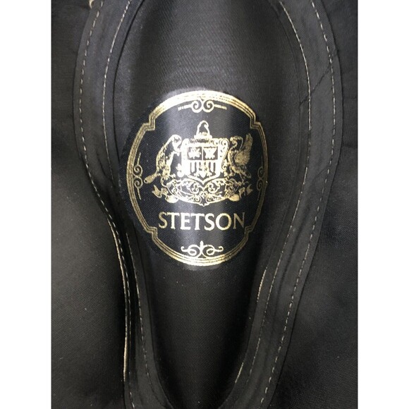 Stetson Fedora Cowboy Hat Mens Size 7 3/8 Brown Solid Polyester Water Repellent - Picture 8 of 10